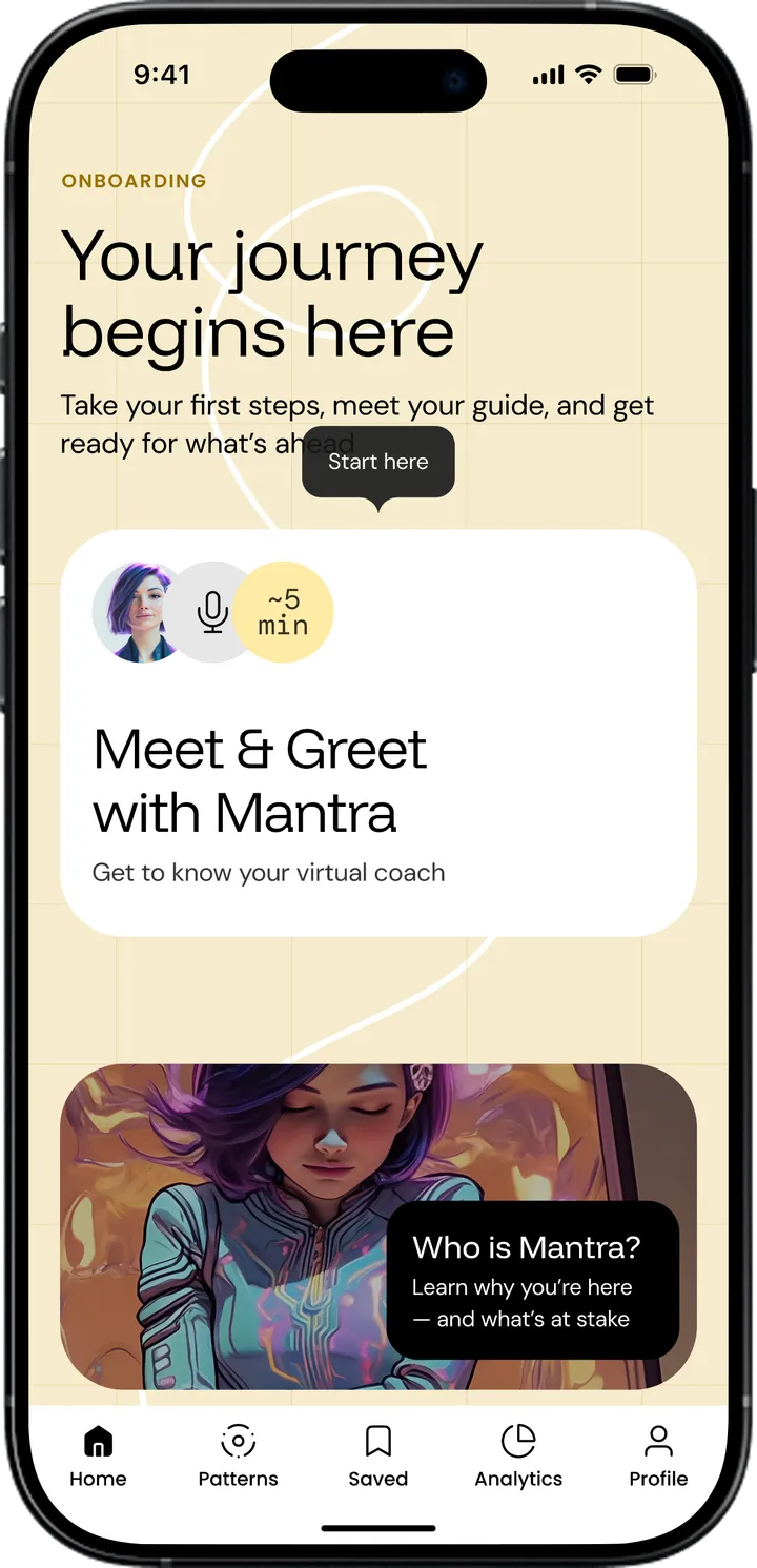 Duos app screen showing a realistic AI mock interview conversation